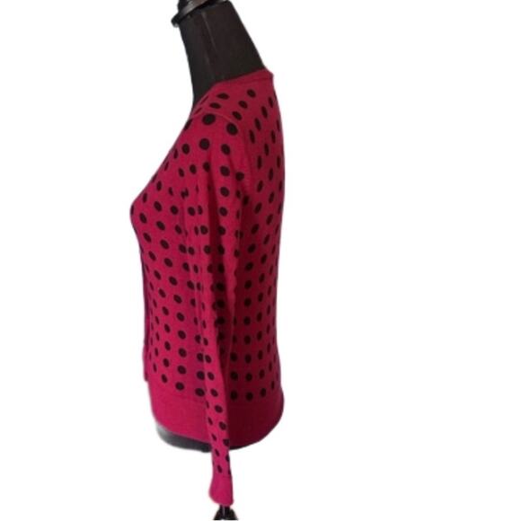 Halogen Burgundy Polka Dot Cardigan - Picture 2 of 8